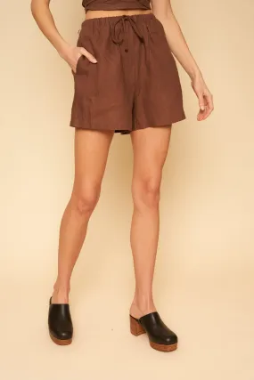 Allison Shorts in Chocolate Linen