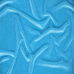 Aqua Blue Stretch Velvet Spandex Fabric