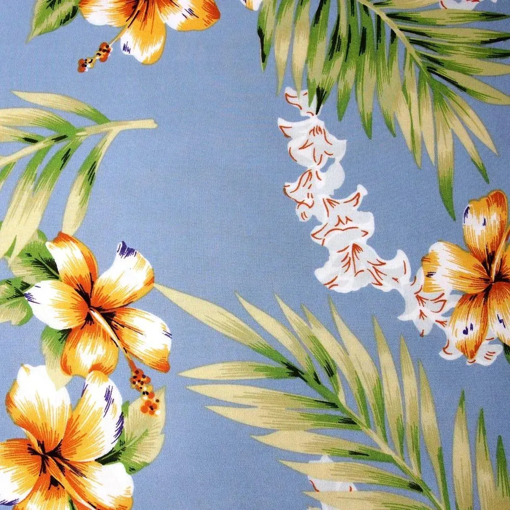 Atoll Blue Hawaiian Rayon Fabric by the Yard