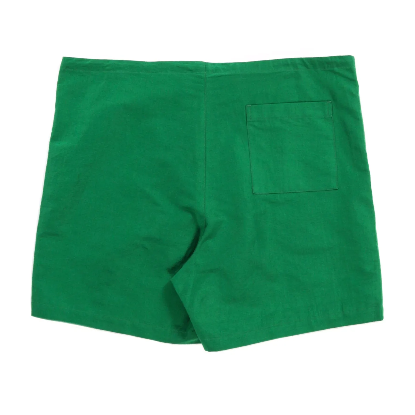 AURALEE HIGH DENSITY FINX LINEN WEATHER EASY SHORTS GREEN