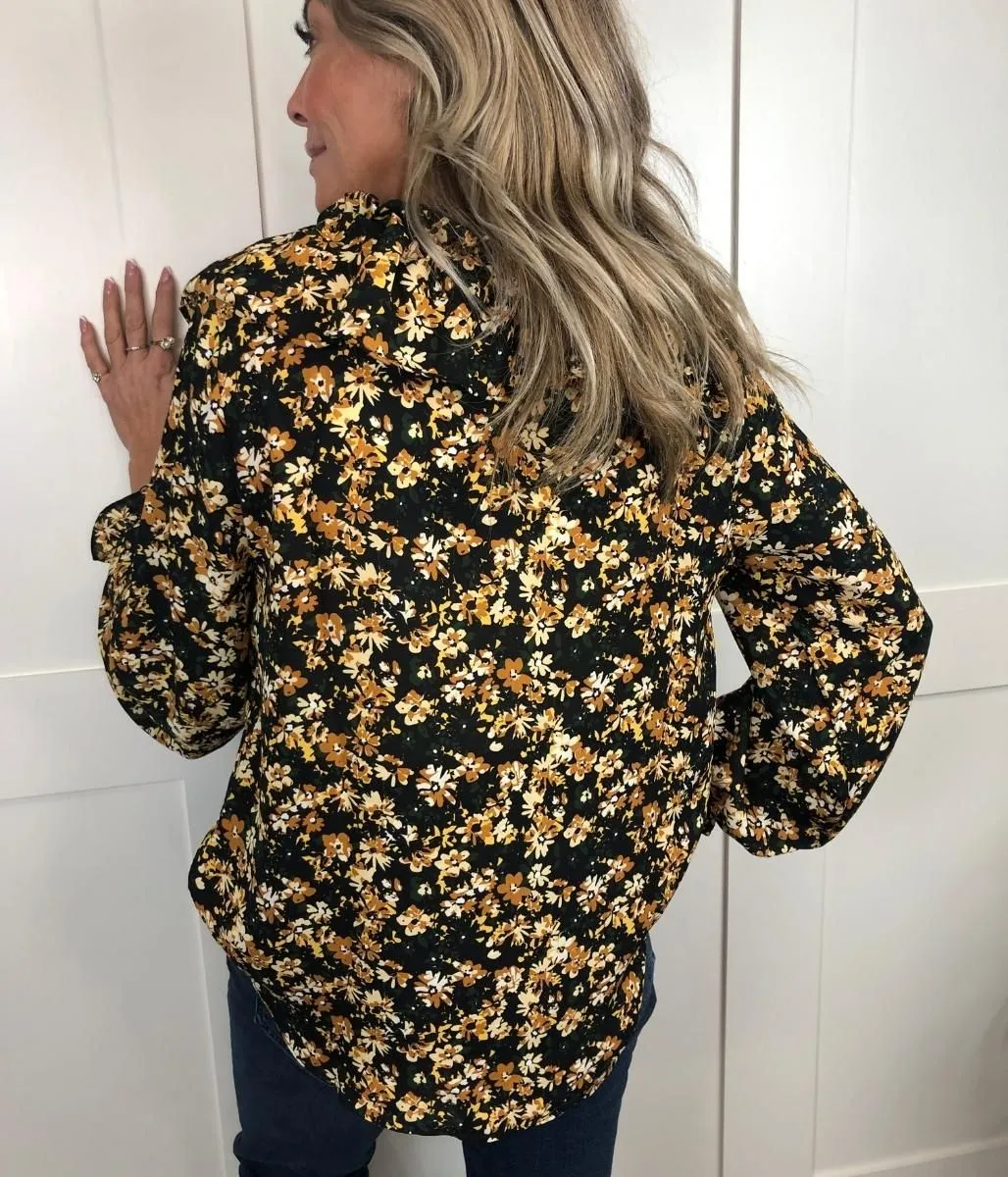 Autumn Ditsy Floral Blouse