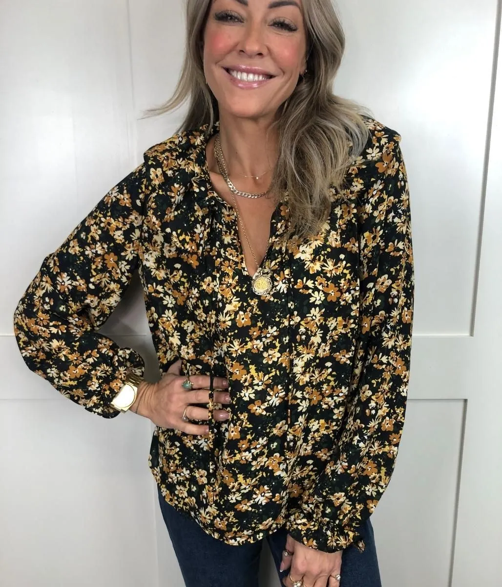 Autumn Ditsy Floral Blouse