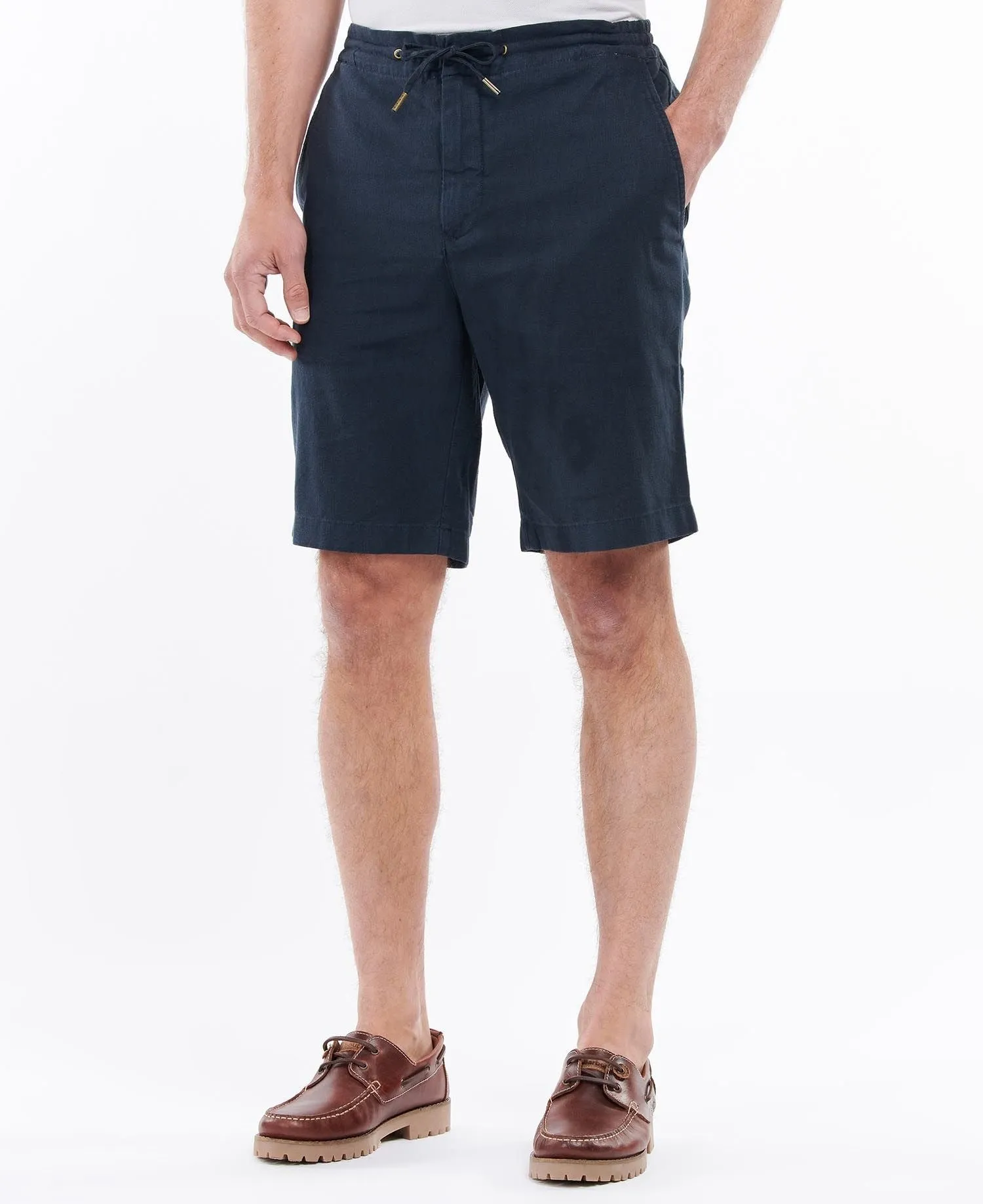 BARBOUR Linen Cotton Mix Shorts NAVY