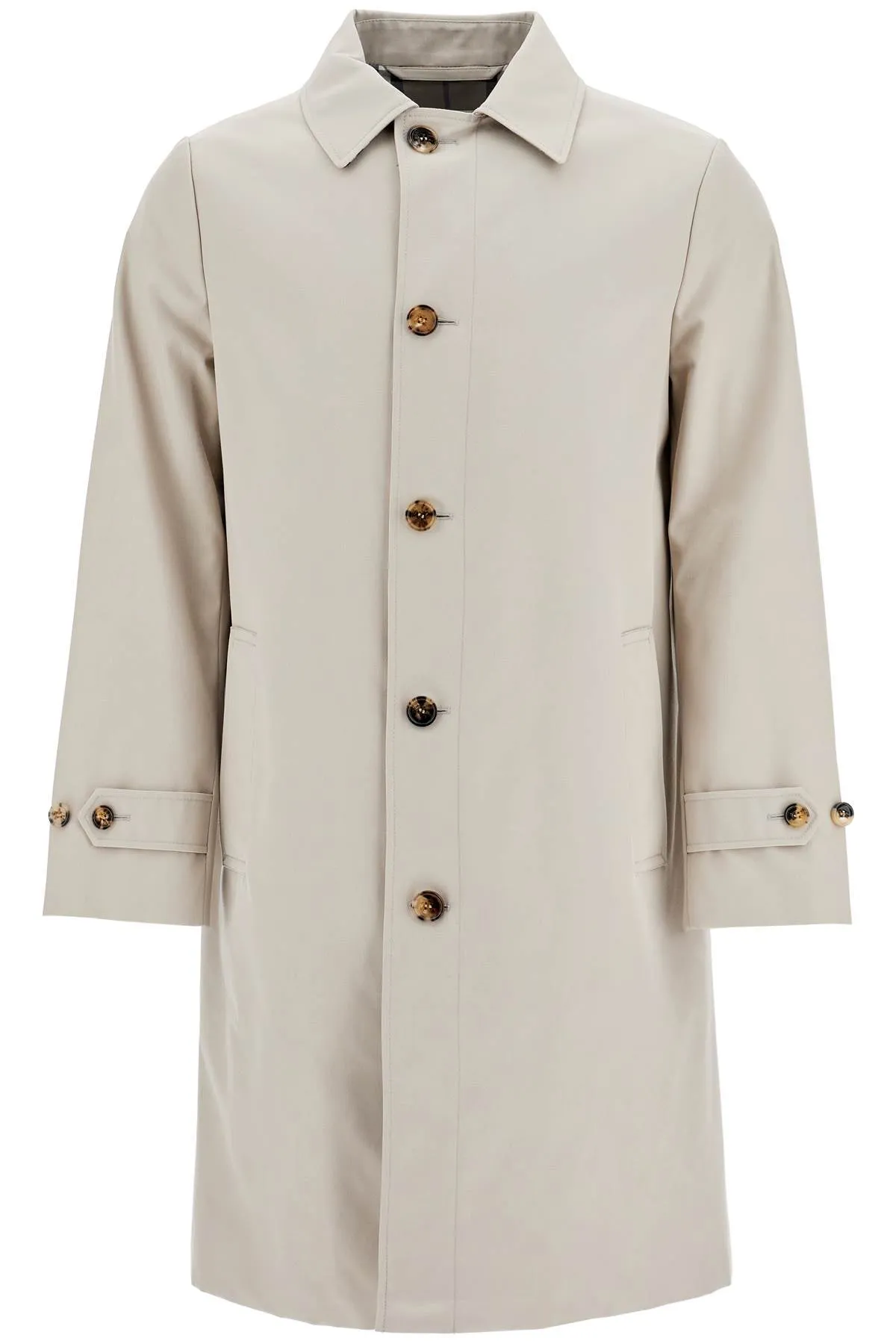 Burberry Cotton Blend Car Coat In Mist