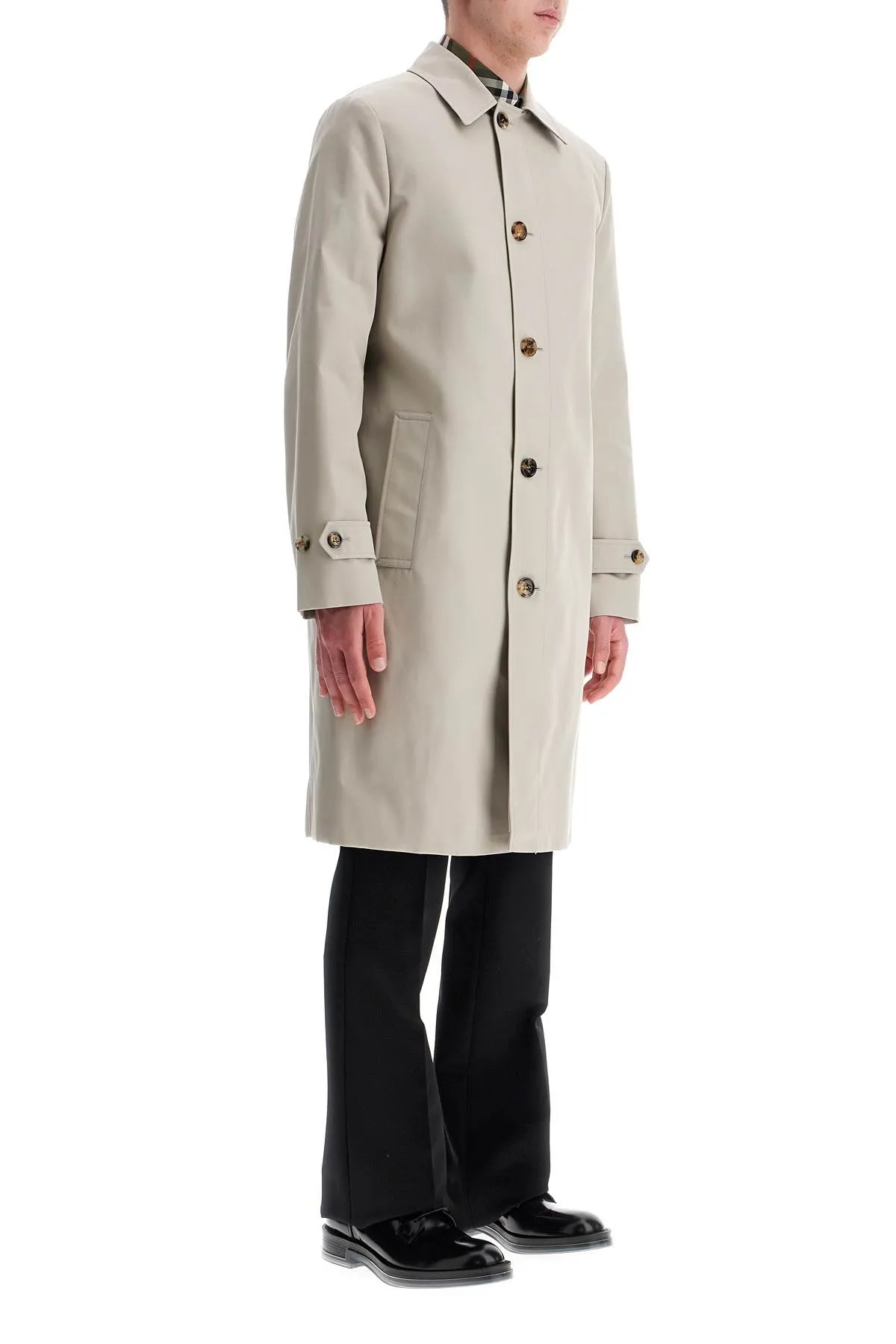 Burberry Cotton Blend Car Coat In Mist