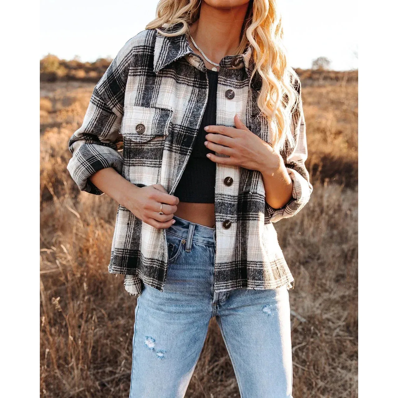 Classic Plaid Flannel Shacket for A True Country Look