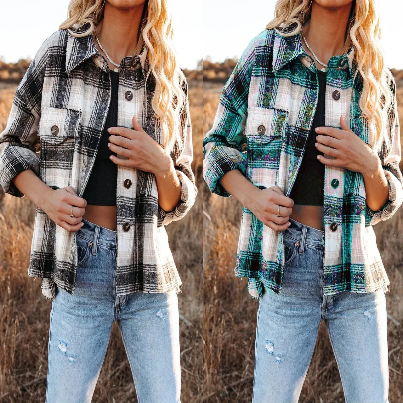 Classic Plaid Flannel Shacket for A True Country Look