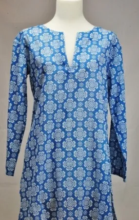 Cotton Tunic Top Cobalt Blue