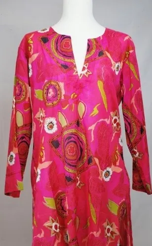 Cotton Tunic Top Hot Pink