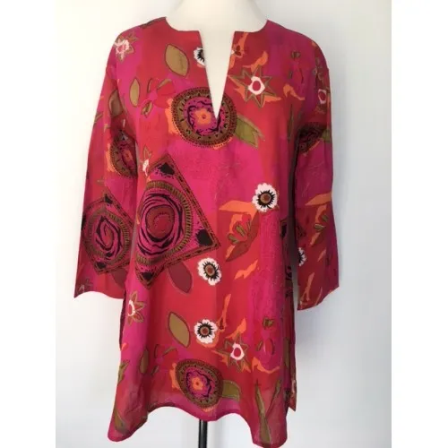 Cotton Tunic Top Hot Pink