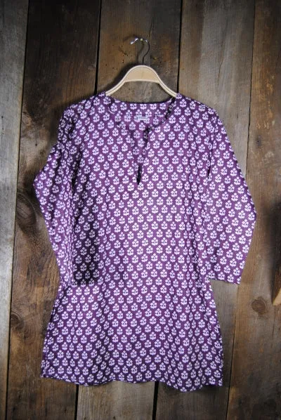 Cotton Tunic Top in Purple