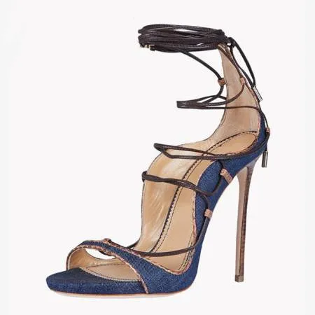 Denim Days Lucite Block Heel