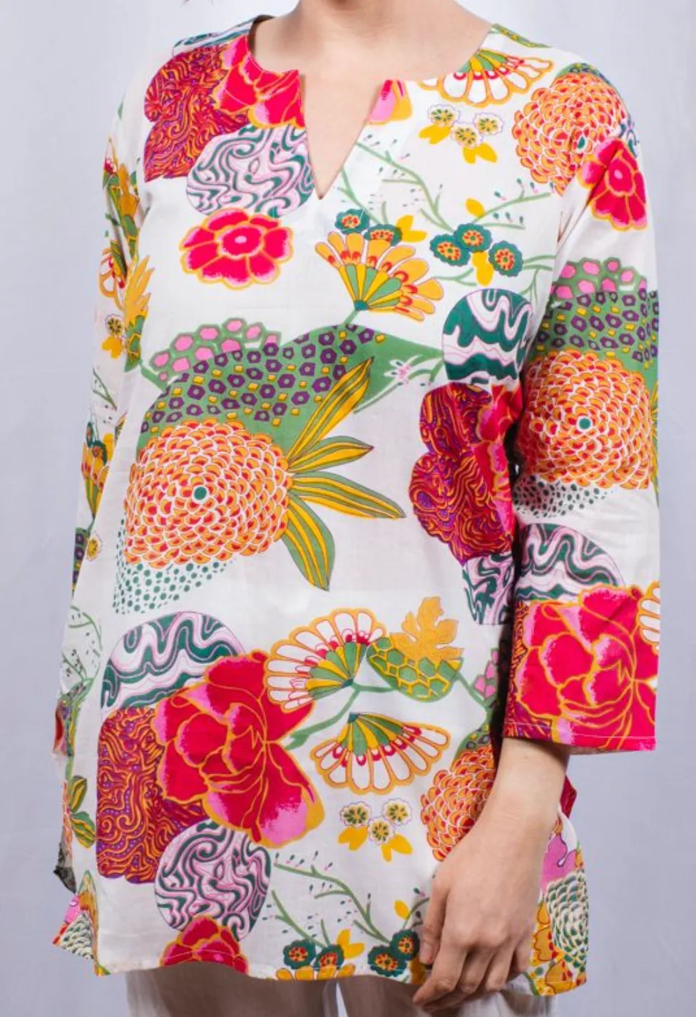 Dolma Cotton Tunic Floral Print