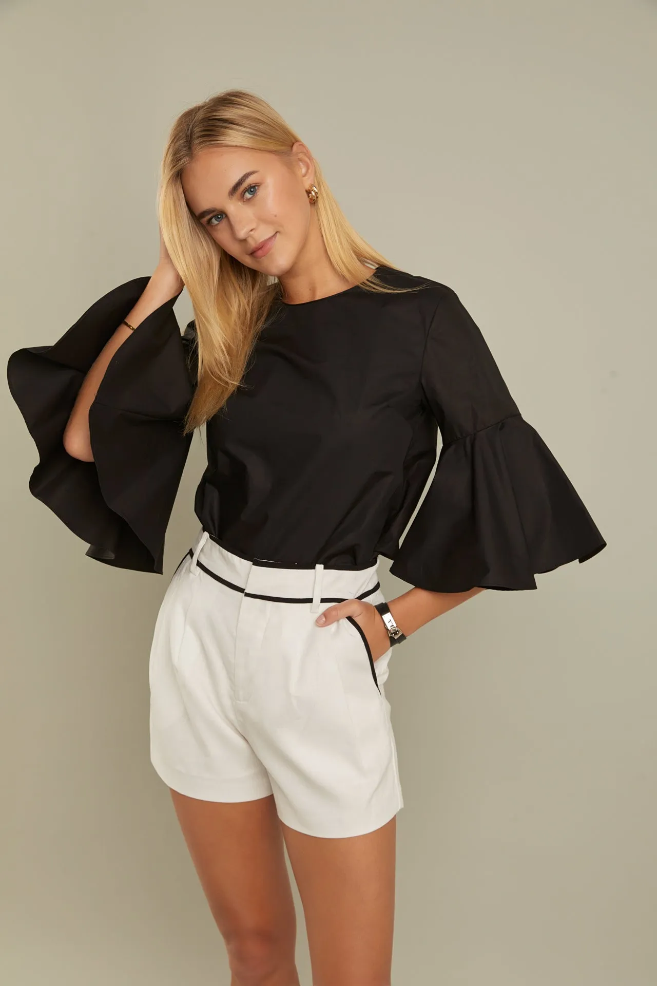 English Factory - Linen Binding Pointed Shorts