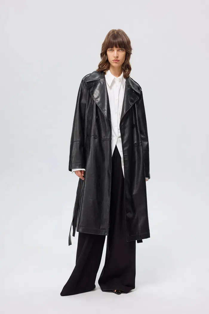 Excelsior Trench Coat in Vegan Leather