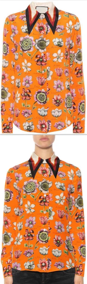 Floral Printed Silk Blouse