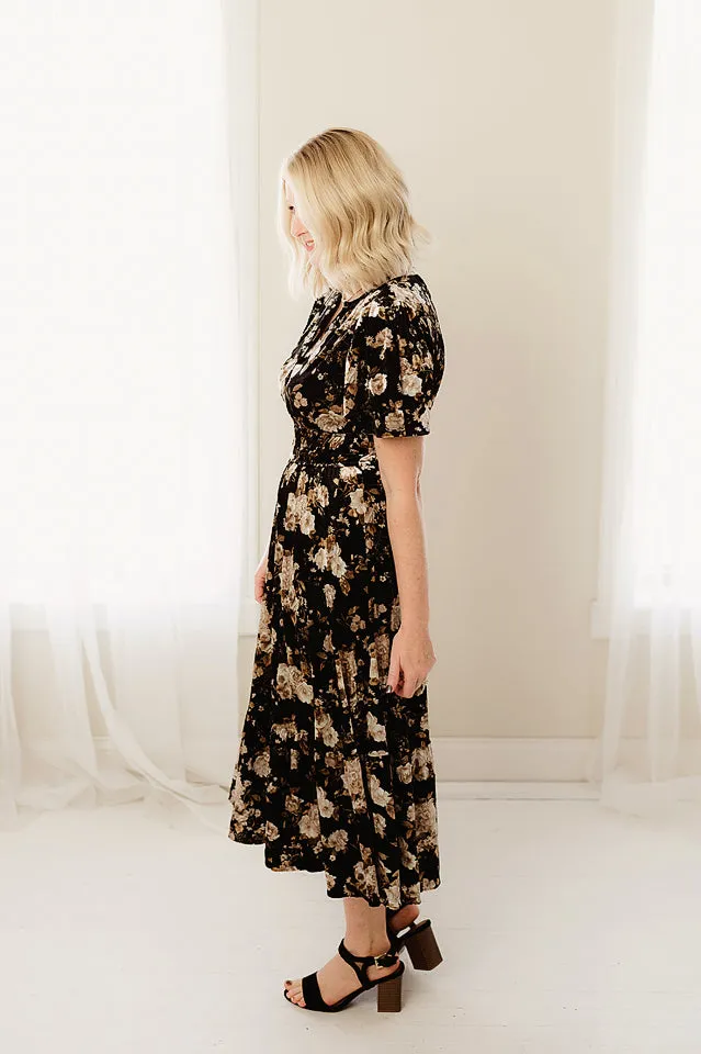 Floral Velvet Midi