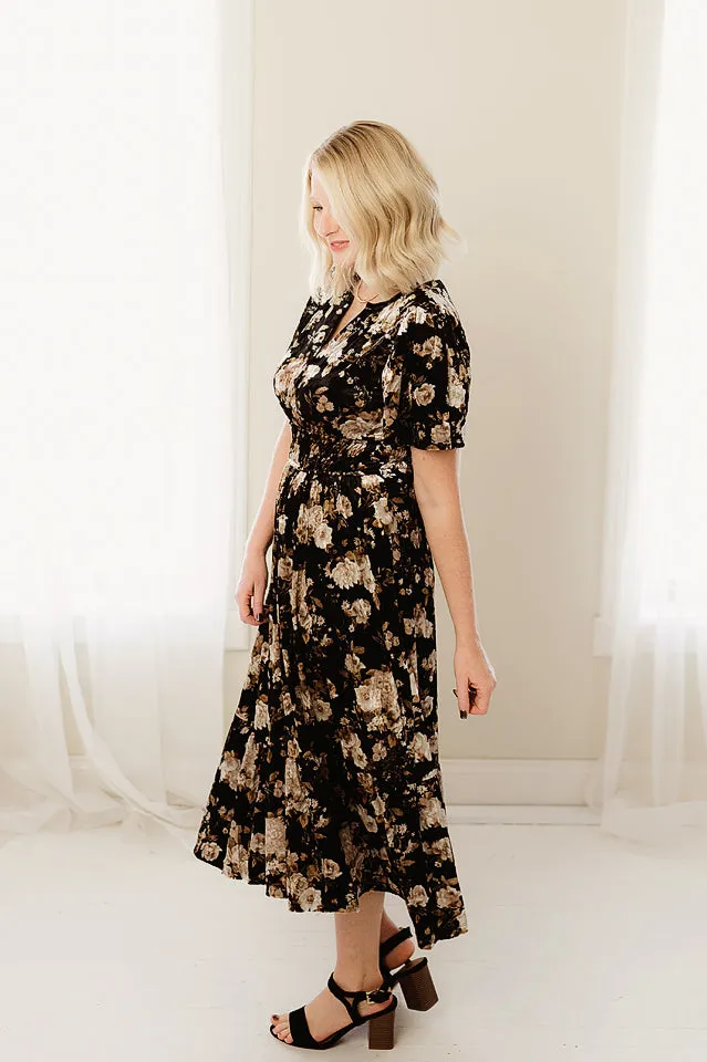 Floral Velvet Midi