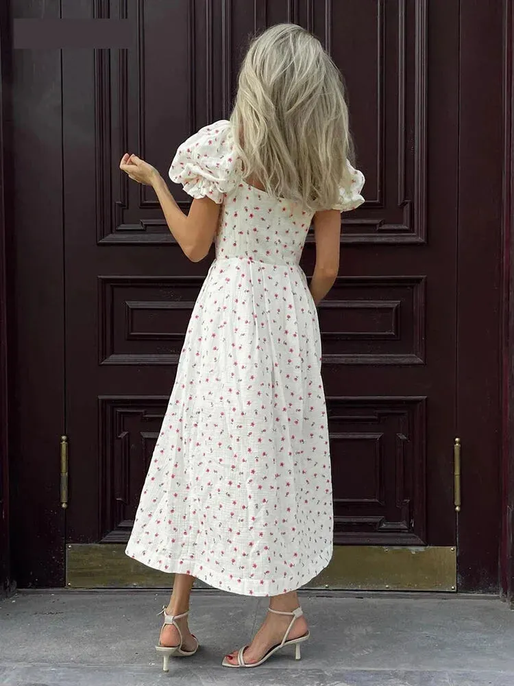 Floral Whisper Midi Dress – Off-Shoulder Floral Midi Dress