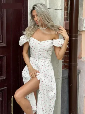 Floral Whisper Midi Dress – Off-Shoulder Floral Midi Dress