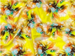 Fluid Florals - Digital Faux Silk Cotton