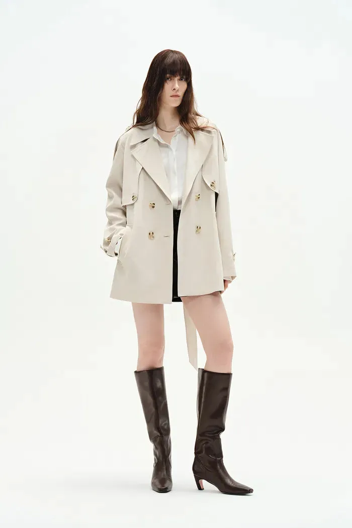 Glenn Short Trench Coat in Plant-Based Twill