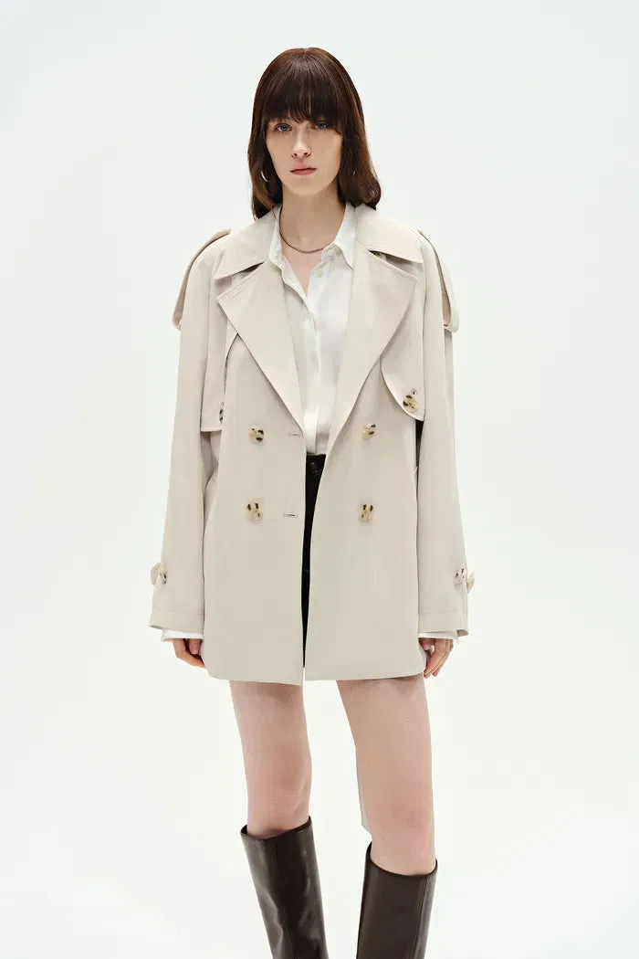 Glenn Short Trench Coat in Plant-Based Twill