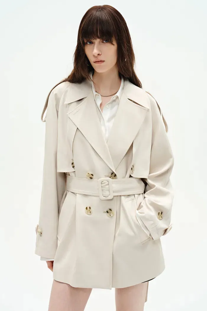 Glenn Short Trench Coat in Plant-Based Twill