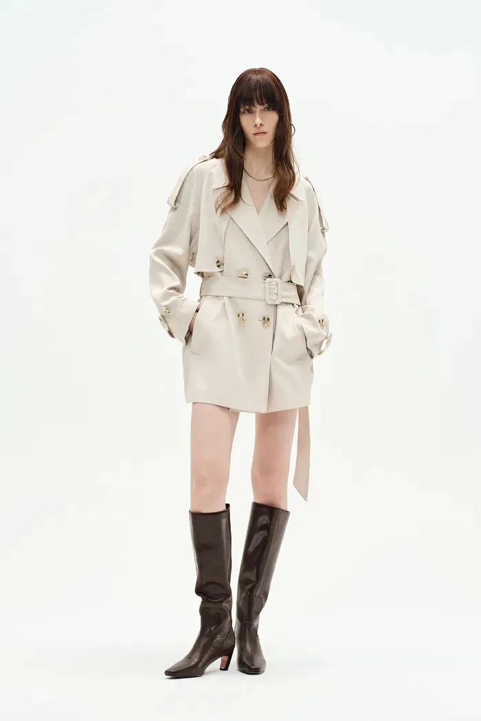 Glenn Short Trench Coat in Plant-Based Twill