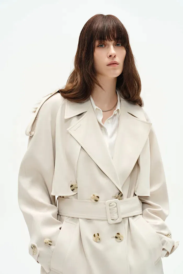 Glenn Short Trench Coat in Plant-Based Twill