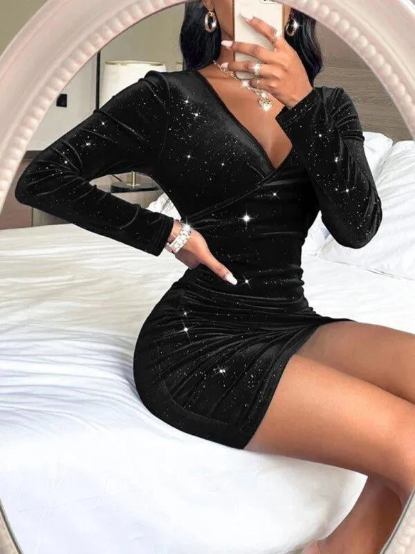 Holiday Velvet Sparkle Women's Minidress