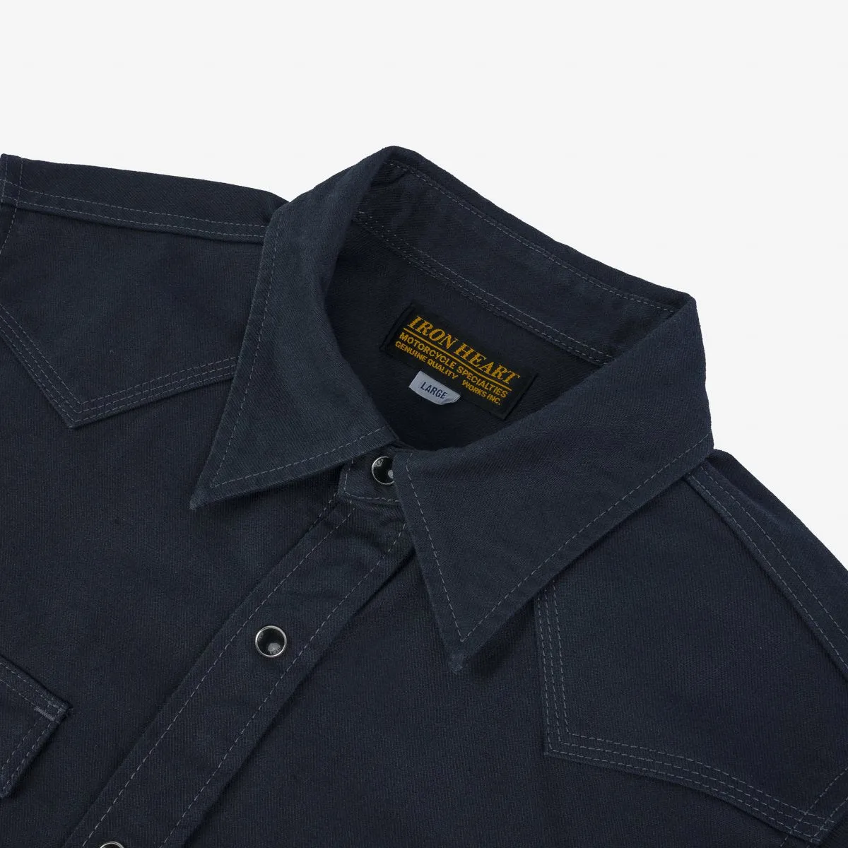 Iron Heart IHSH-381-BLK 9oz Military Serge CPO Shirt  - Black