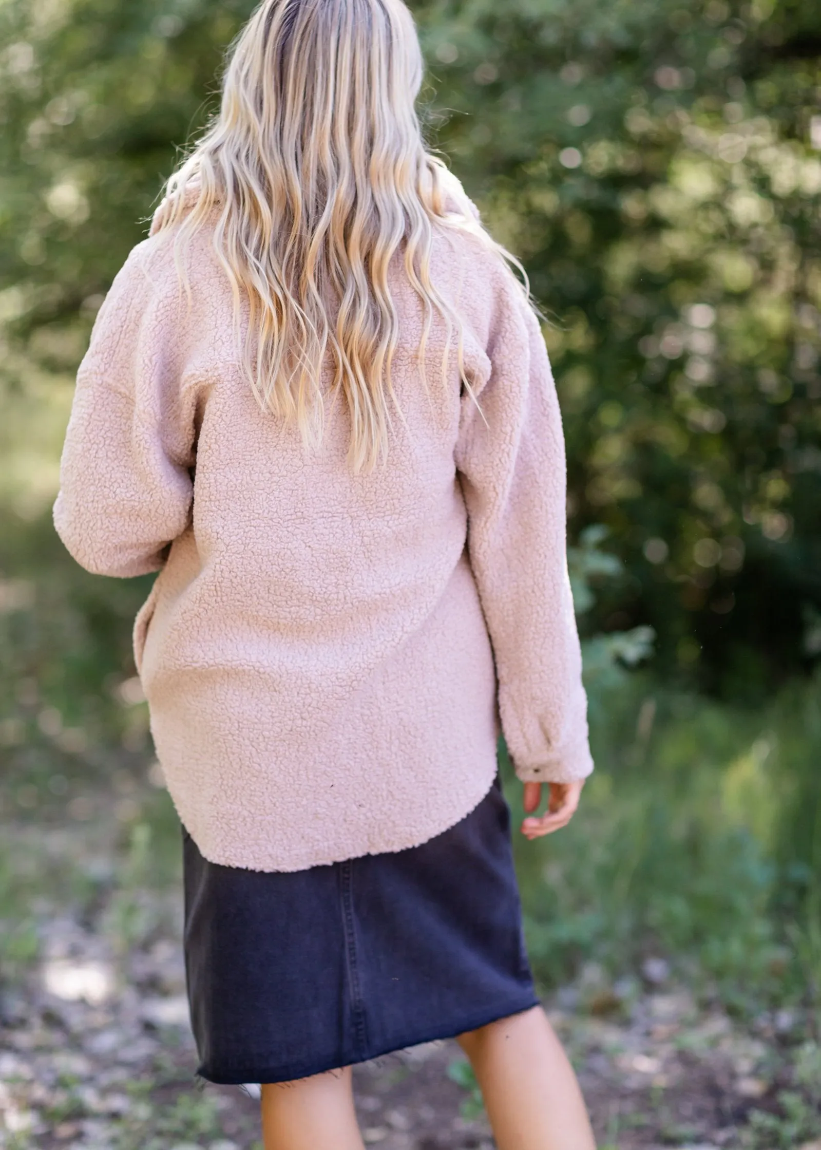 Lilac Button Up Teddy Shacket