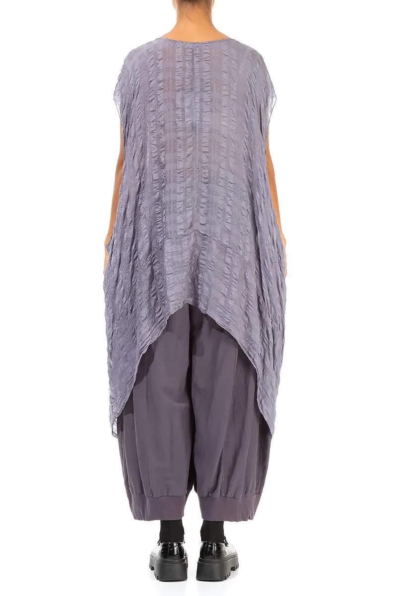 Loose Draped Grey Lavender Silk Tunic