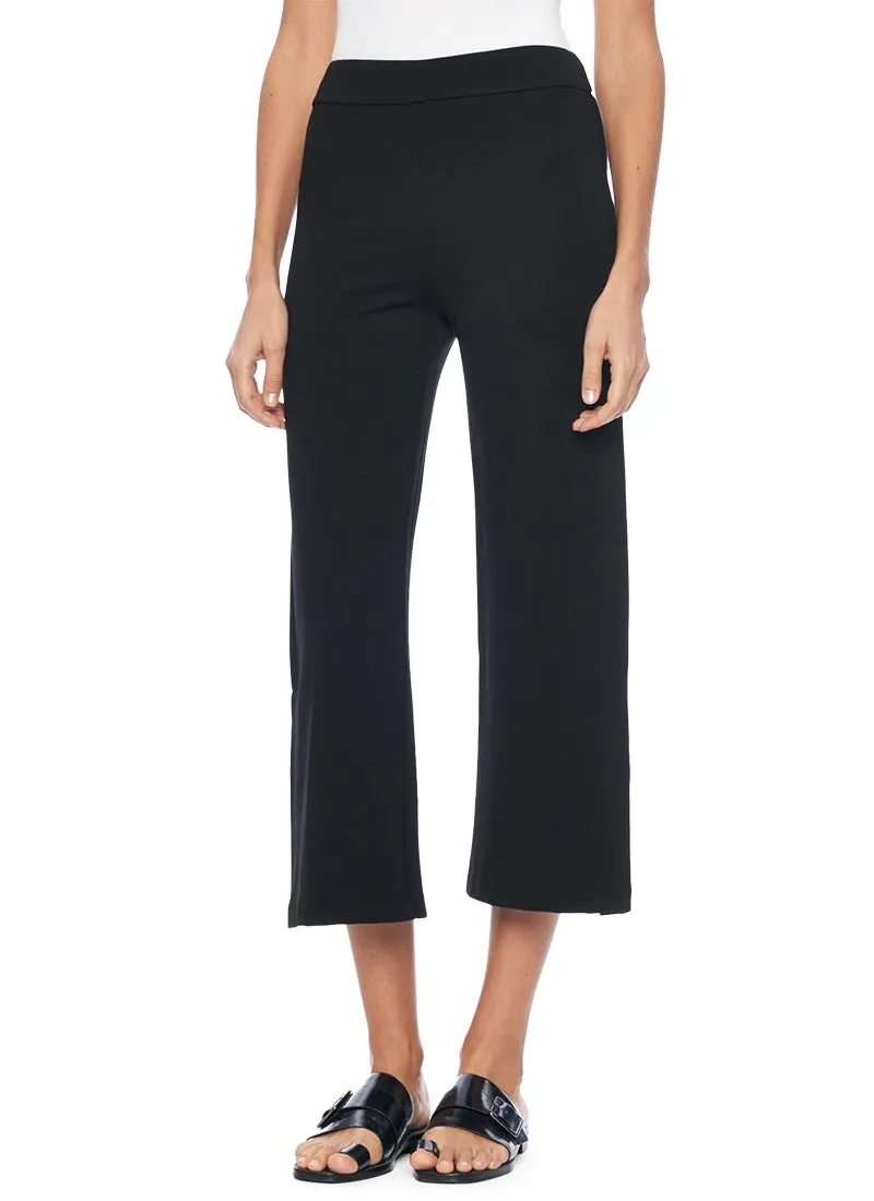 Lysse Flare Crop Leggings in Black Lightweight Ponte