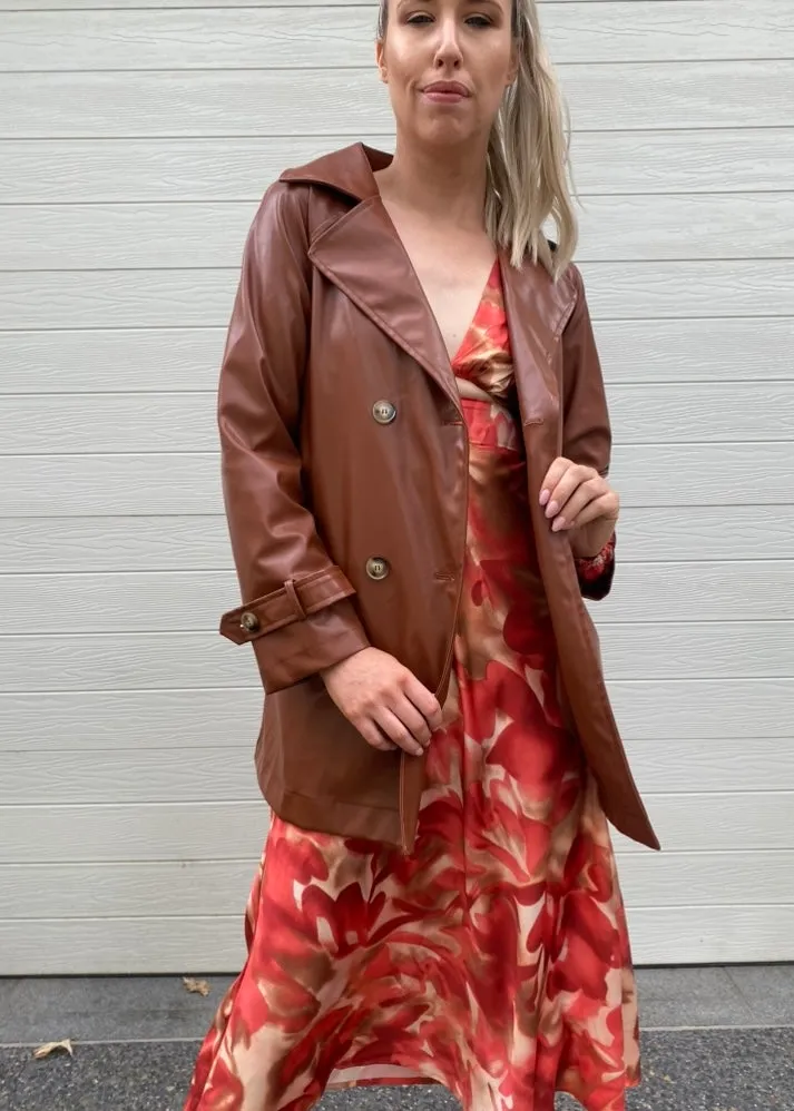 Mika vegan leather trench - Tan