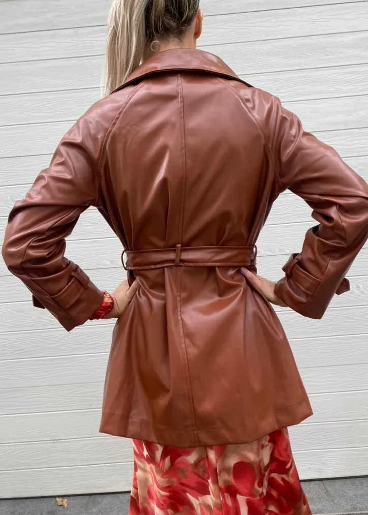 Mika vegan leather trench - Tan