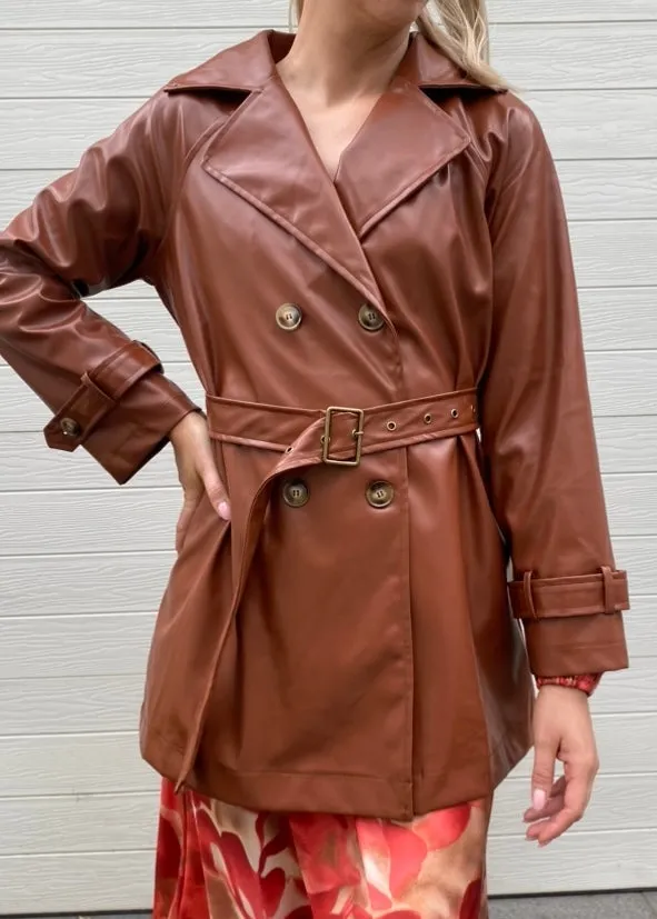 Mika vegan leather trench - Tan