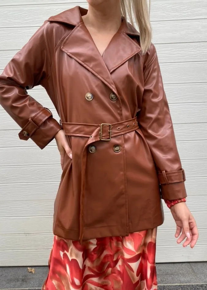 Mika vegan leather trench - Tan