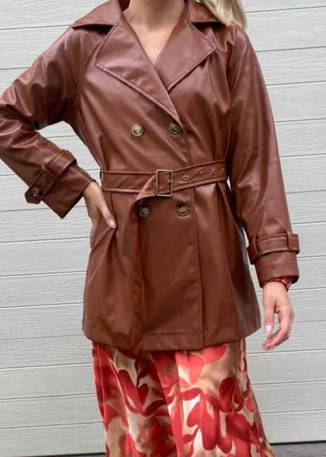 Mika vegan leather trench - Tan