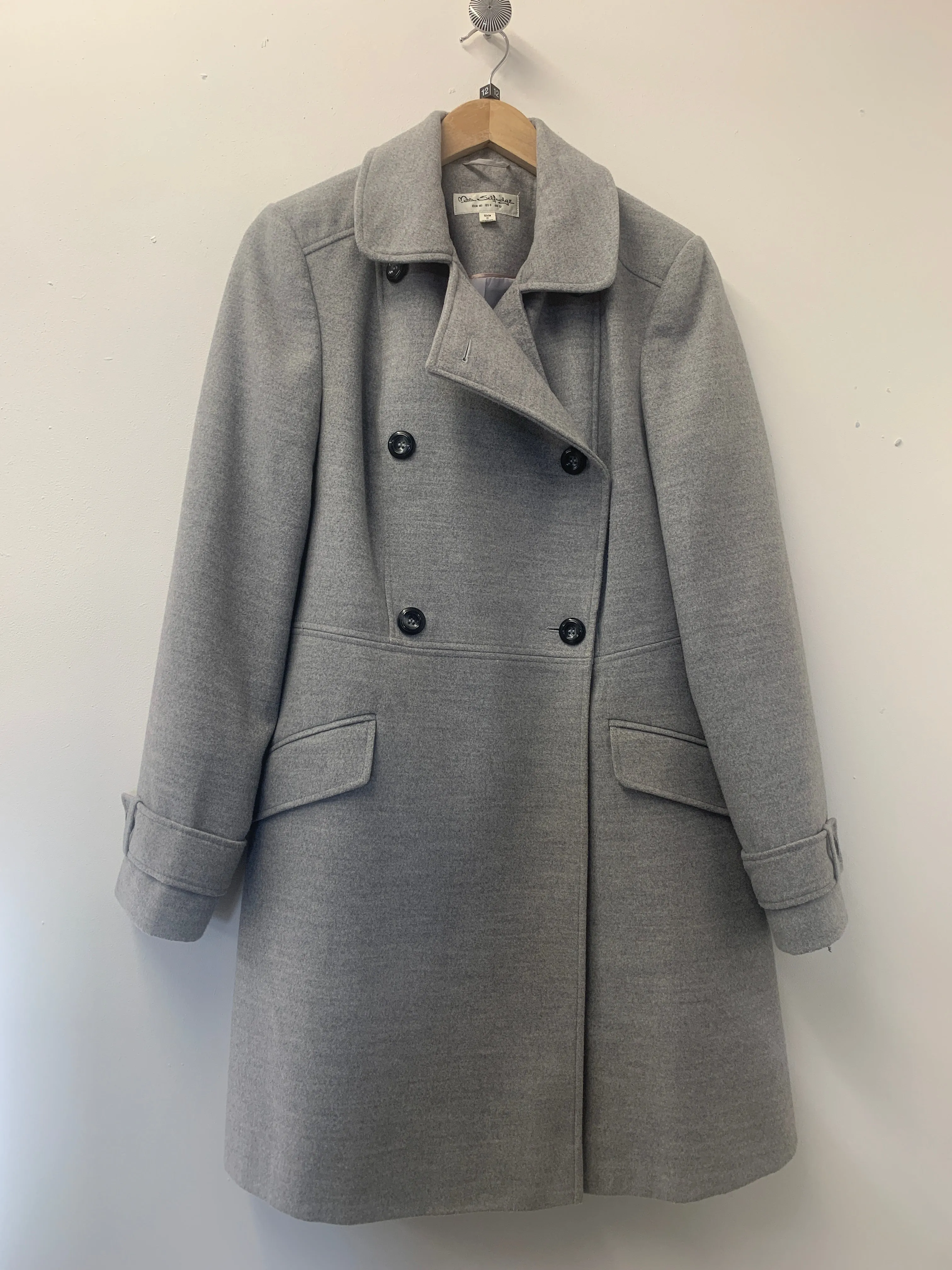 Miss Selfridge Grey Trench Coat Size 12