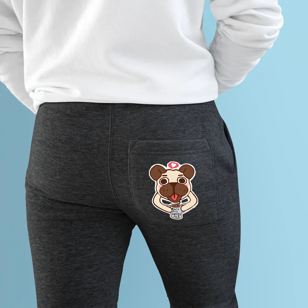 More Pug Coffee Please Premium Fleece Joggers