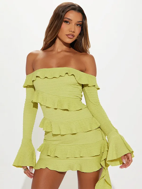 Off-Shoulder Mini Dress with Ruffles