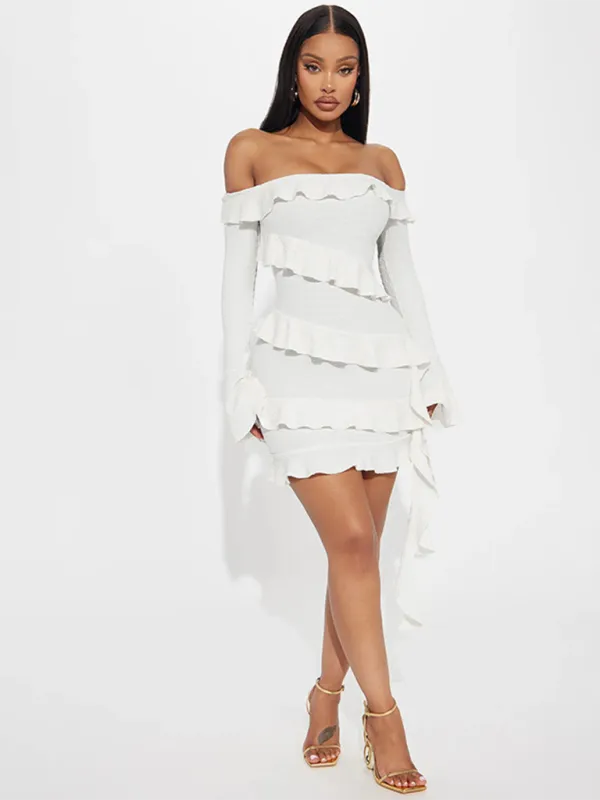 Off-Shoulder Mini Dress with Ruffles