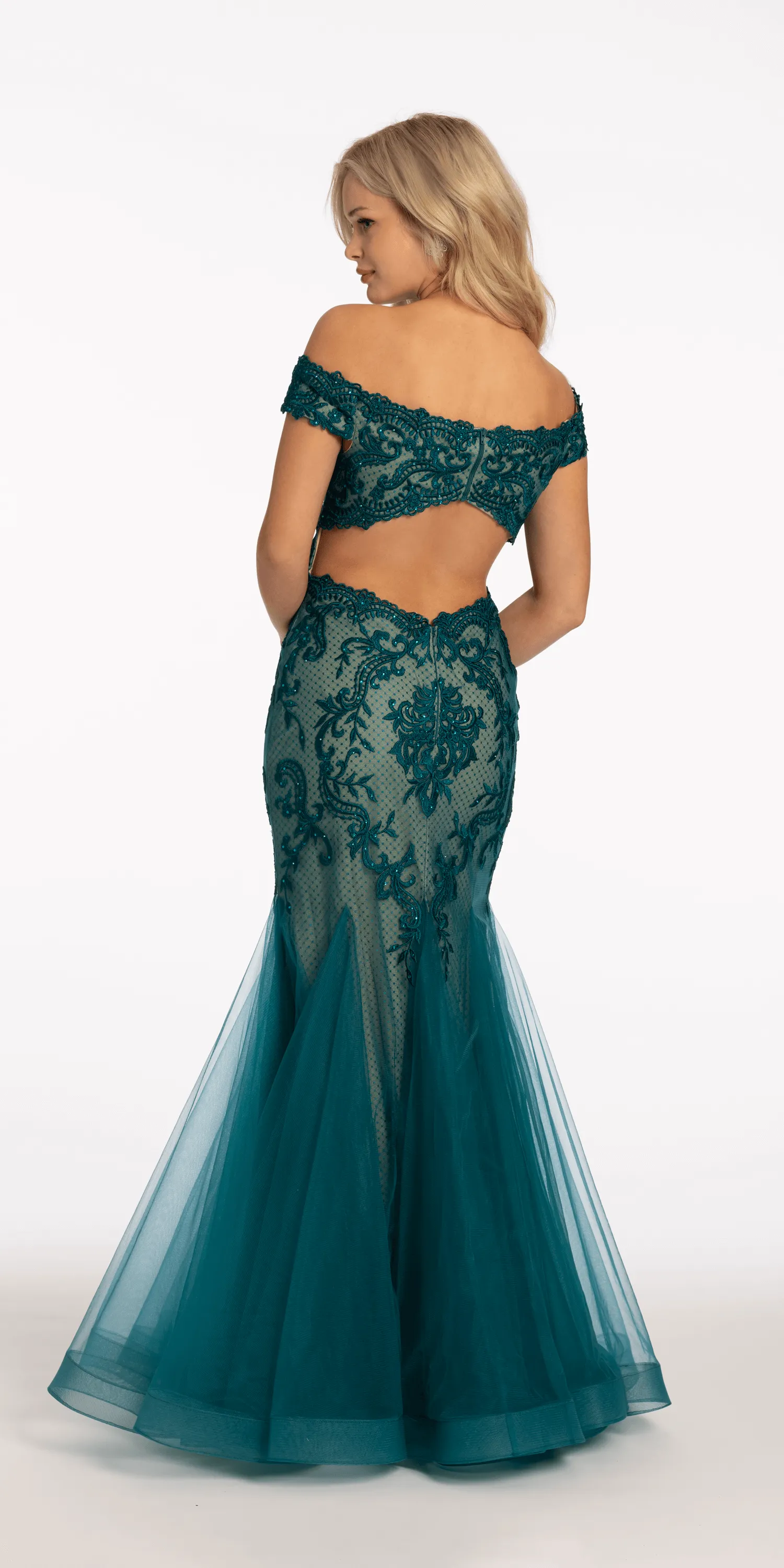 Off the Shoulder Keyhole Back Mermaid Dress