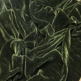 Olive Green Silk Velvet Fabric