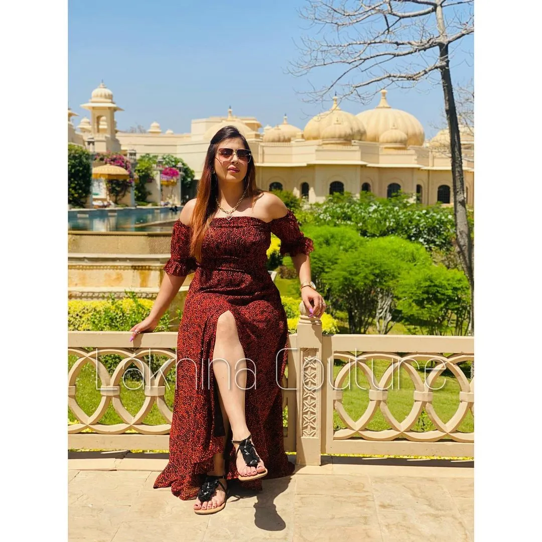 Orange Off Shoulder Maxi