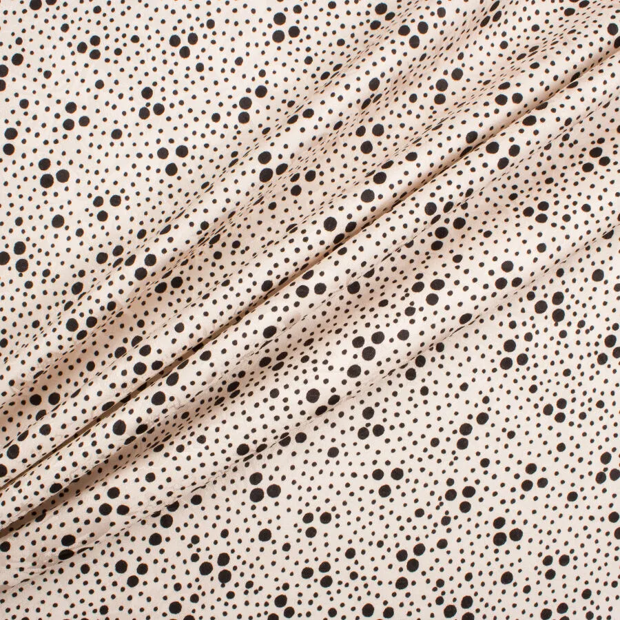 Pale Pink & Black Spot Printed Jacquard