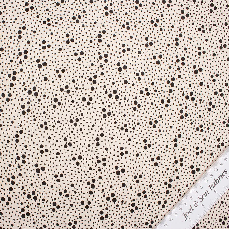 Pale Pink & Black Spot Printed Jacquard