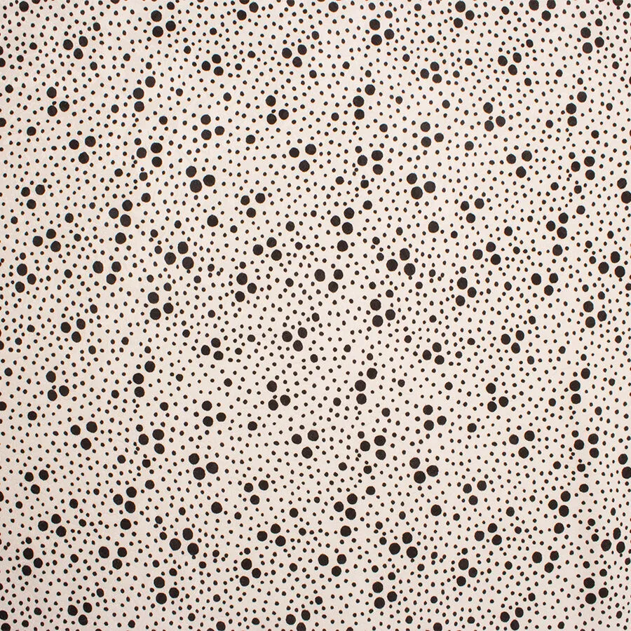 Pale Pink & Black Spot Printed Jacquard